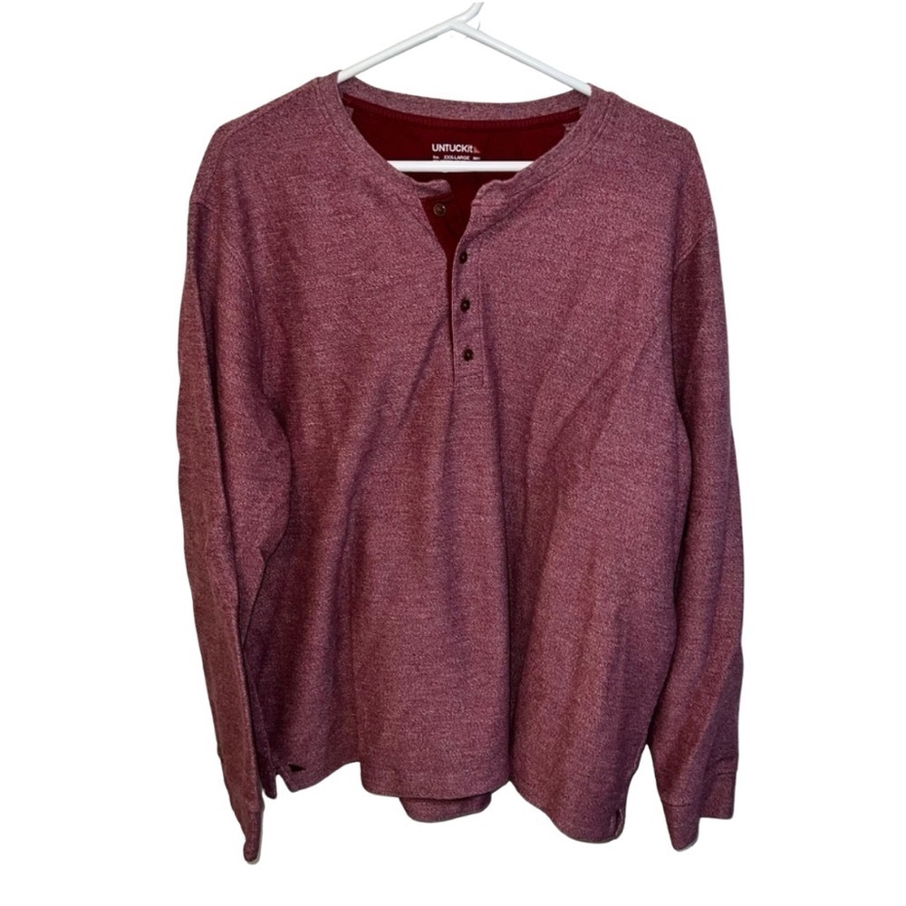 UNTUCKit Red Long Sleeve Henley Tee Relaxed Fit